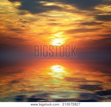 Beautiful Sunset sea. Seascape sunrise sunset background