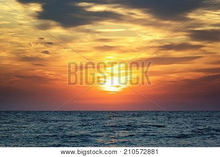 Beautiful Sunset sea. Seascape sunrise sunset background