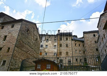 The hill village of Casso in Friuli Venezia Giulia north east Italy. With a population now of only 35 the village is famous locally for having being evacuated following the 1963 Vajont Dam disaster.
