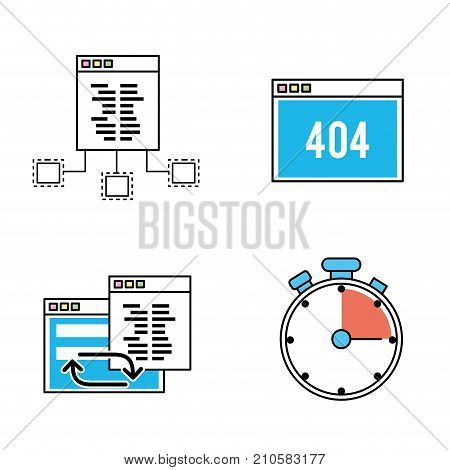 set webside code programmer technology vector illustration