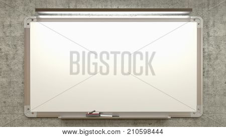 White school board records, lit the lamp on the wall, the 3D illustration