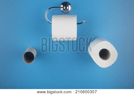toilet paper close-up isolated on white background