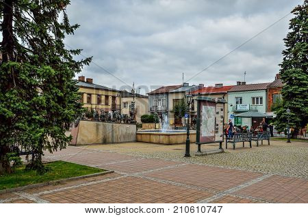 SKALA POLAND - AUGUST 13 2017: Nice little market in Skala City Poland.