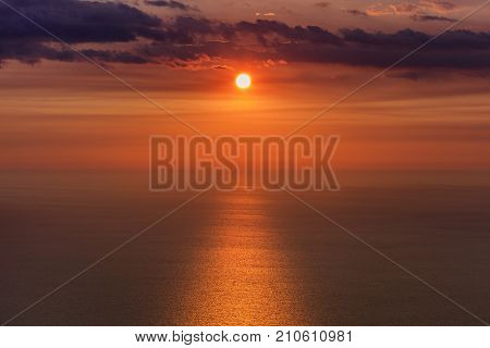 sunset from the village of Rachi. Lefkada Greece