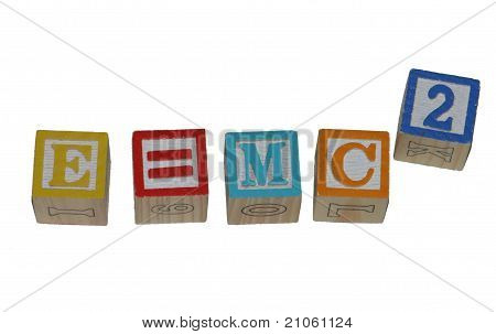 e = mc2 dřevěné bloky