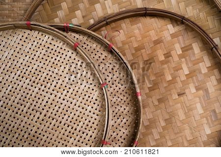 Abstrac background Thai traditional hand craft made by bamboo.