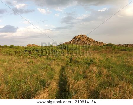 Beautiful spring landscape in the mountains. National Park " Stone Tombs ". National Nature Sanctuary. Donetsk. Ukraine