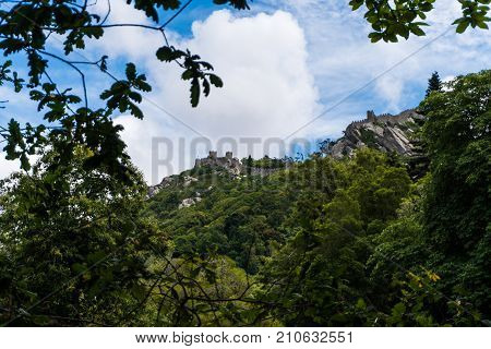 Sintra, Portugal - June, 2017. Castle Of Moors Mourish In Sintra, Portugal