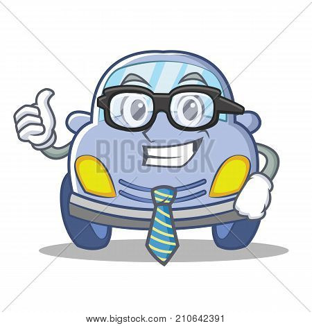 Businessman cute car character cartoon vector illustration