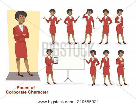 Set of corporate and office people for animation and print purpose