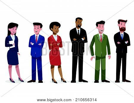 Group Of Businessmen And Businesswomen Vector Design Illustration.eps