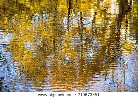Riga Canal in autumn that flows through Bastion hill park (Bastejkalns). Latvia
