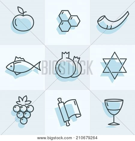 Rosh Hashana Icons set for your great designs