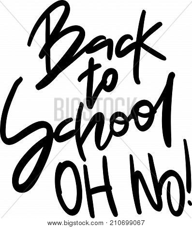 Back to school hand drawn lettering vector illustration.