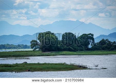 Parakrama Samudra is lake near Polonnaruwa, Sri Lanka