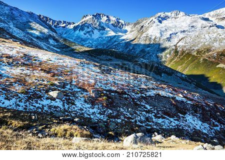 Autumn season in  Kackar Mountains in the Black Sea region of Turkey. Beautiful mountains landscape.