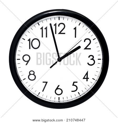 White Wall Clock. Isolated On White Background.