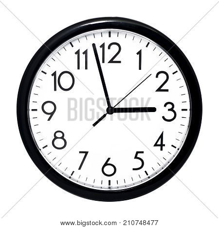 White Wall Clock. Isolated On White Background.