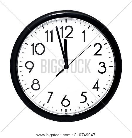 White Wall Clock. Isolated On White Background.