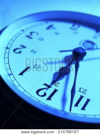 Blue Clock Face