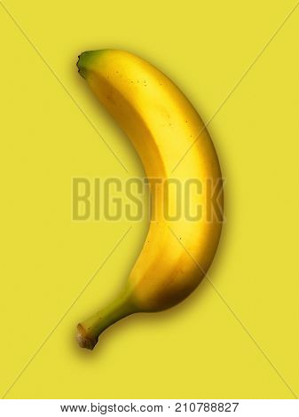 GRAPHIC IMAGE OF BANANA ON YELLOW BACKGROUND