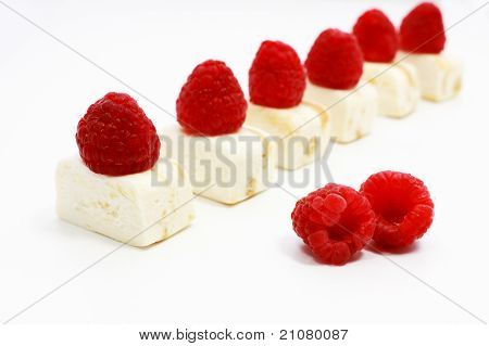 Himbeeren und nougat