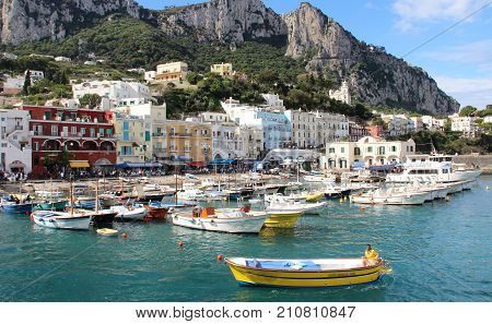 Beautiful view of Capri Marina Grande Campania Italy