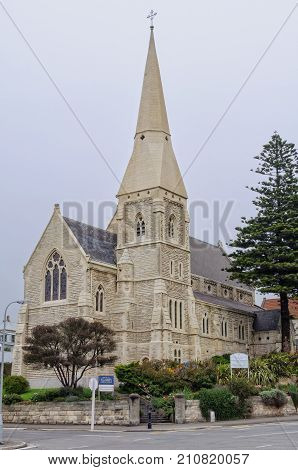 St Luke's Anglican Church on an overcast day - Oamaru South Island New Zealand