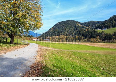 Beautiful country landscape. Alps mountains, Murau district, Styria, Austria
