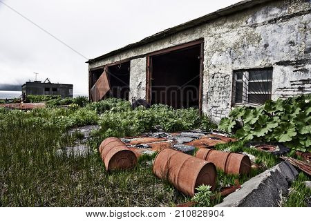 Kuril, Simushir Island. Ghost-town Kraternyi. The abandoned military base of the Soviet Navy
