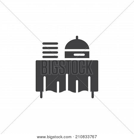 Setout icon vector, filled flat sign, solid pictogram isolated on white. Buffet self service restaurant symbol, logo illustration.