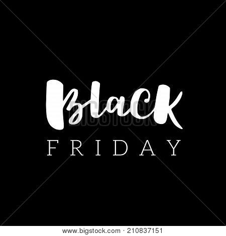 Black Friday Sale Minimalistic Poster On Black Background. Sale Banner For Black Friday With A Lette