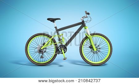 Black 29Er Mountain Bike On Blue Background