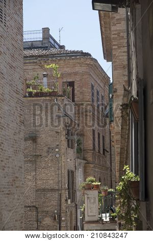 Montefano (Macerata Marches Italy) old building in the historic town
