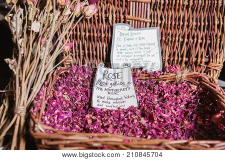 Dried Rose Petals In The Old Operating Theatre Museum And Herb Garret