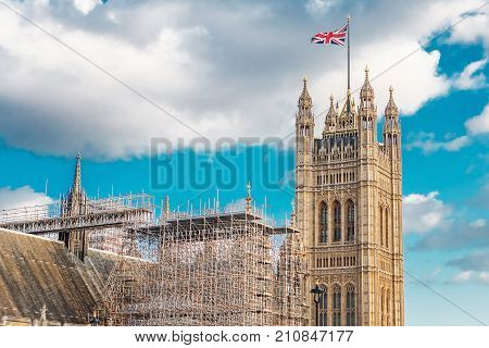 Steel Scaffolding For Restoration Of Building, Outdoor Image