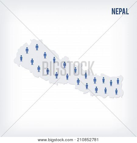 Vector People Map Of Nepal . The Concept Of Population.