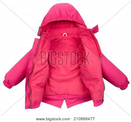 Childrens Women winter jacket isolated on white background.