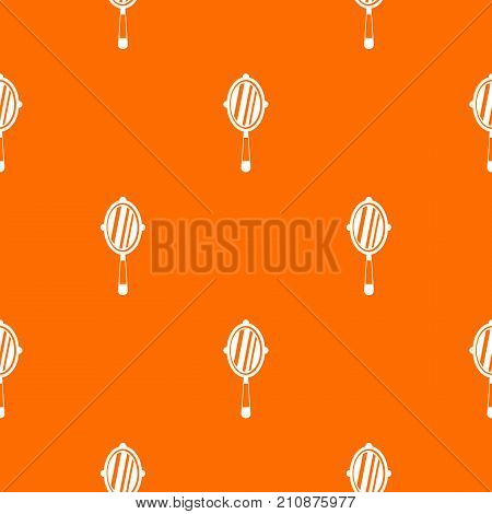 Hand mirror pattern repeat seamless in orange color for any design. Vector geometric illustration