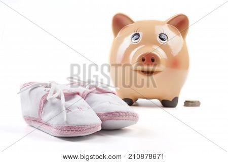 Piggy Bank And Coins