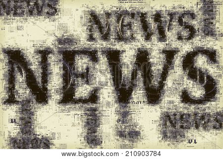 News and journalism conceptual illustration for press newspaper and media background