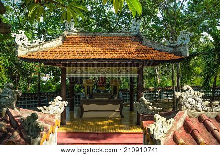 A bower gazebo, on the territory of the pagoda of Long Shon, Vietnam