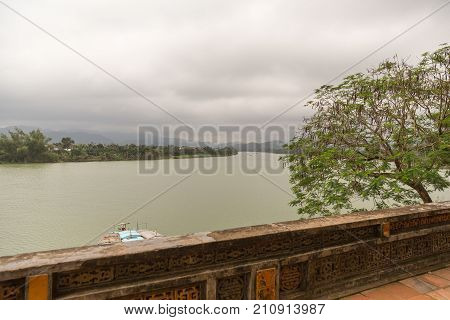 Perfurme River Near The Celestial Lady In Hue Vietnam - Chua Thien Mu
