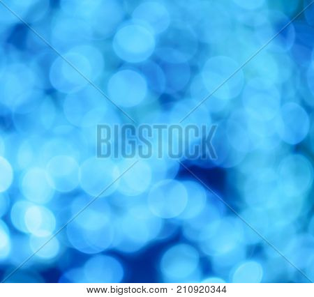 Blue Bokeh Lights, Defocused, Holiday And Festive Background