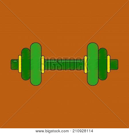 flat shading style icon dumbbell fitness powerlifting