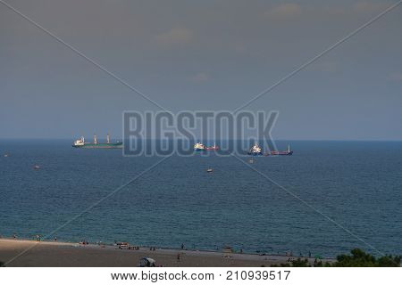 Ships On A Roadstead In The Mediterranean Sea