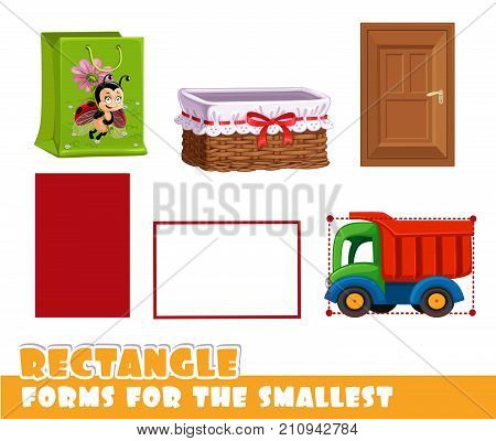 Forms For The Smallest. Rectangle And Objects Having A Vertical And Horizontal Rectangle Shape On A