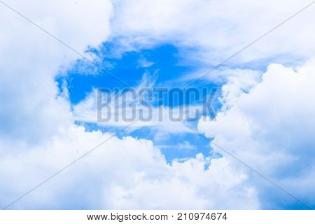 white fluffy clouds in the blue sky