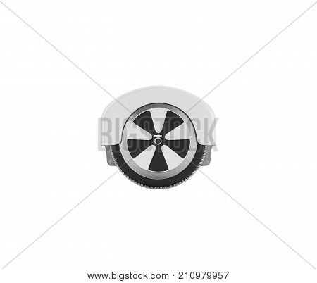 Modern Sporty Gyroboard White Side View 3D Render On White Background No Shadow