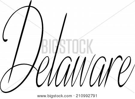 Delaware Text Sign Illustration